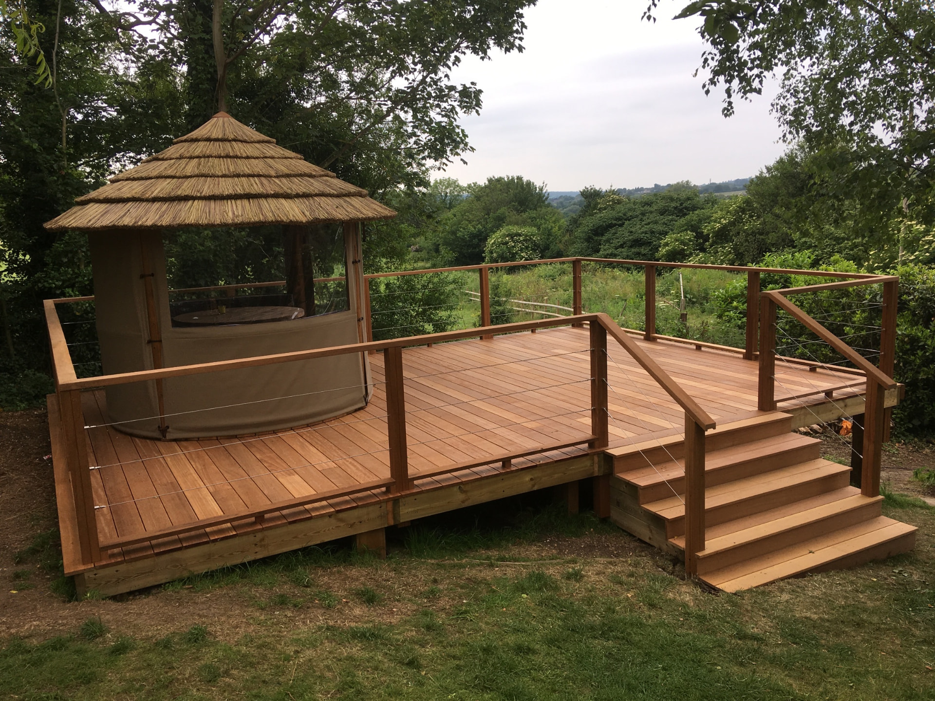 Hardwood deck and gazebo
