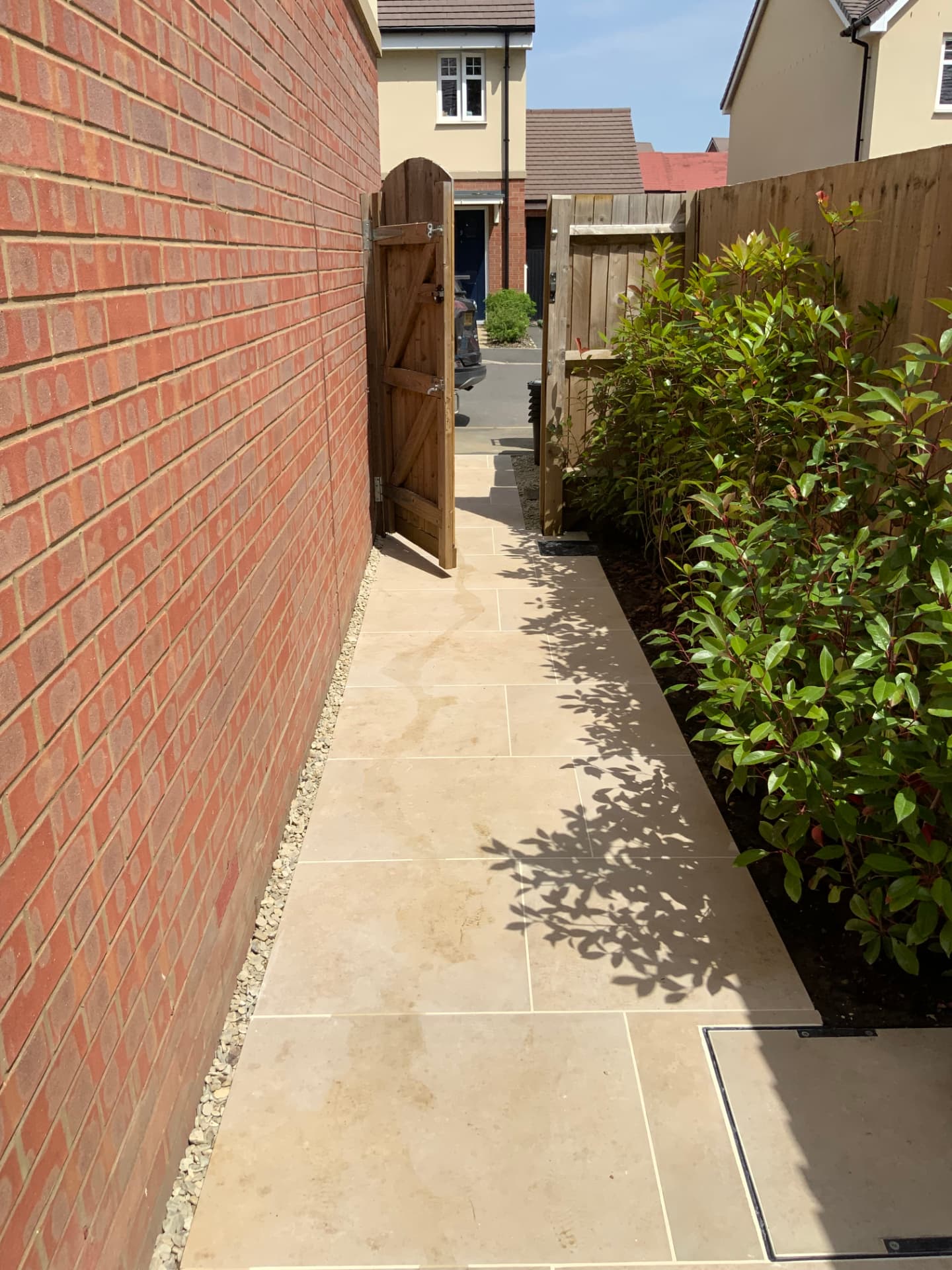 Side garden stone path